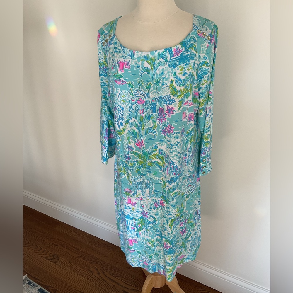 Lily Pulitzer Stretch Column Dress with accent buttons